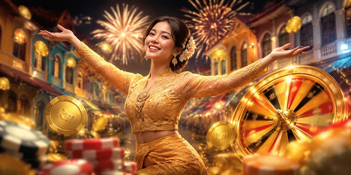 Permainan roulette kasino gaya Pulau Pinang dengan pakaian kebaya di platform 1850